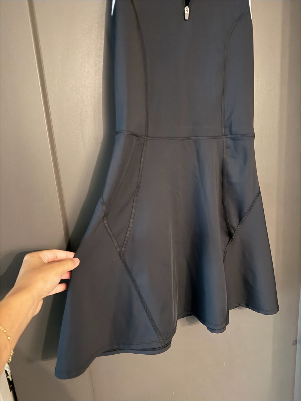 NWOT Sincerely Jules Active Sleeveless Black Polo Dress with White Trim Small - Picture 2 of 5